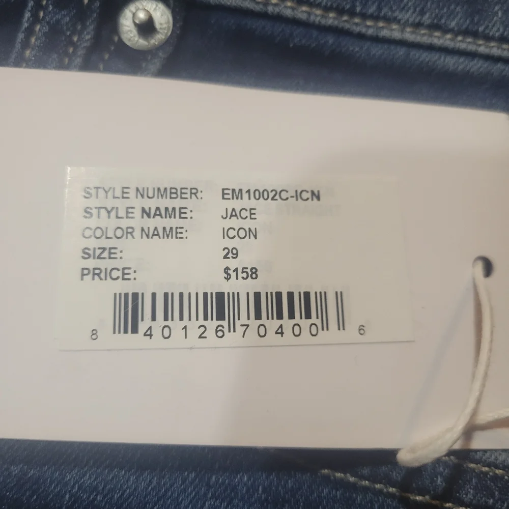 Edwin Jace Jeans Mens 29x32 Endurance Straight Fit Icon Blue Denim NEW $158‎